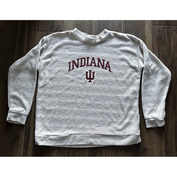 WOOLLY THREADS Terry Sweatshirt Womens 2XL XXL Pullover Indiana University IU - Picture 2 of 6